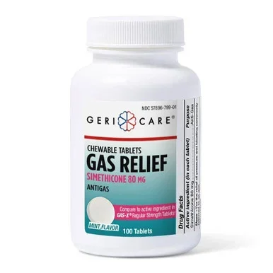 Gericare Semithicone 80 Mg Gas Relief Chewable Tablets, 100 Ea