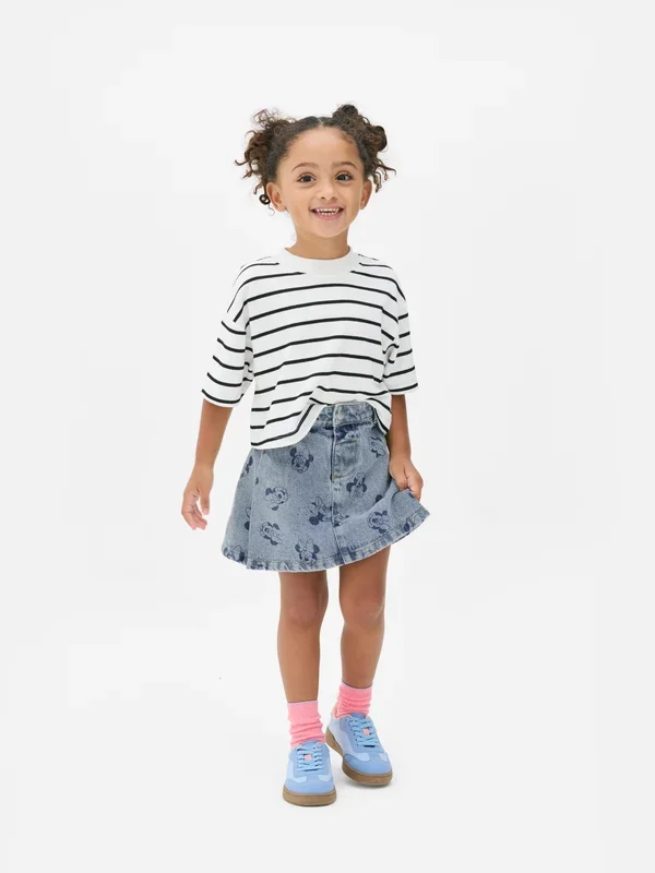 Girls Blue 1.58yrs Disney’s Minnie Mouse Pleated Denim Skirt Penneys