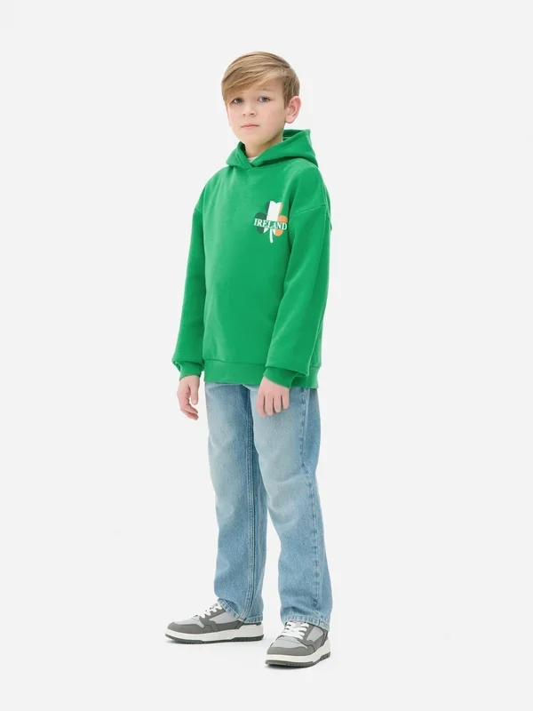 Girls Green Ireland Shamrock Graphic Hoodie Penneys