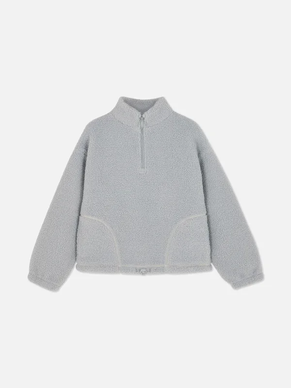 Girls Grey 715yrs Borg Funnel Neck Sweatshirt Penneys
