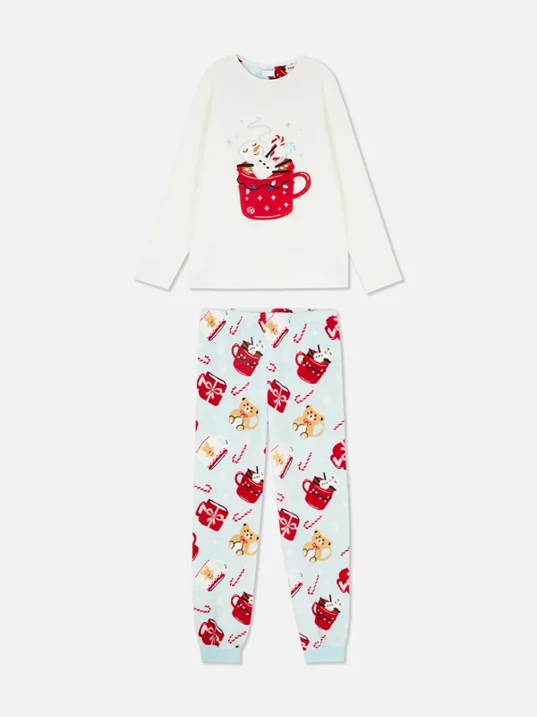 Girls Ivory 715yrs Hot Chocolate Cosy Long Pyjamas Penneys