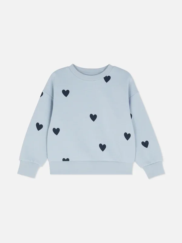 Girls Light Blue 27yrs Printed Graphic Sweatshirt Penneys