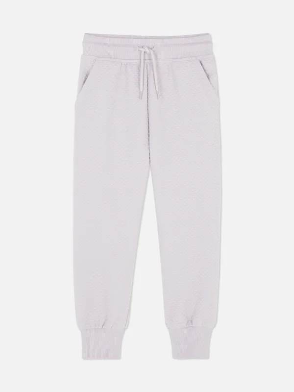 Girls Lilac Textured Cuffed Drawstring Joggers Penneys