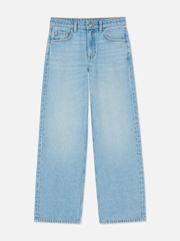 Girls Mid Blue 715yrs Wide Leg Jeans Penneys