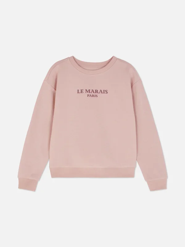 Girls Pink Crew Neck Jumper Penneys