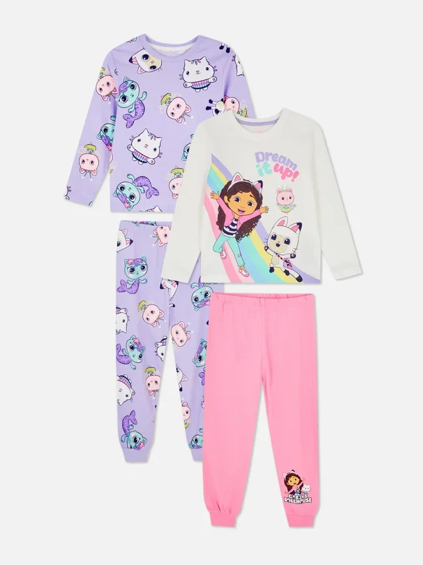 Girls Purple 2pk Gabby’s Dollhouse Pyjamas Penneys