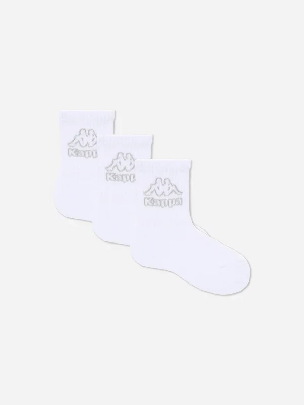 Girls White 3pk Kappa x Primark Ankle Socks Penneys