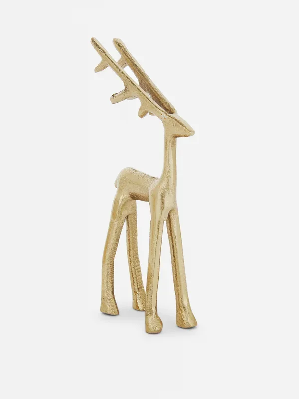 Gold Christmas Metal Reindeer Ornament Penneys