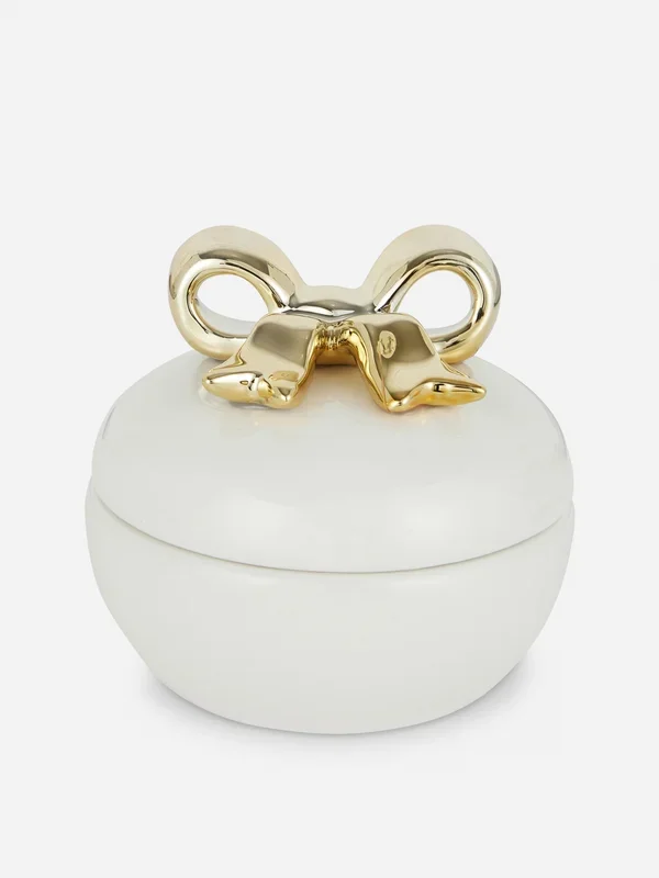 Gold Metallic Bow Trinket Dish Penneys