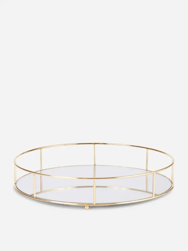 Gold Round Mirror Tray Penneys