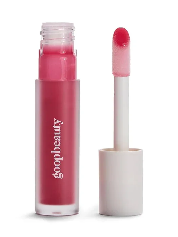goop Beauty Hydra-Barrier Gel Gloss | Hydrating Lip Gloss to Moisturize & Plump Lips | Hyaluronic Acid & Vitamin E | Tulip – Sheer Hot Pink | 0.13 oz