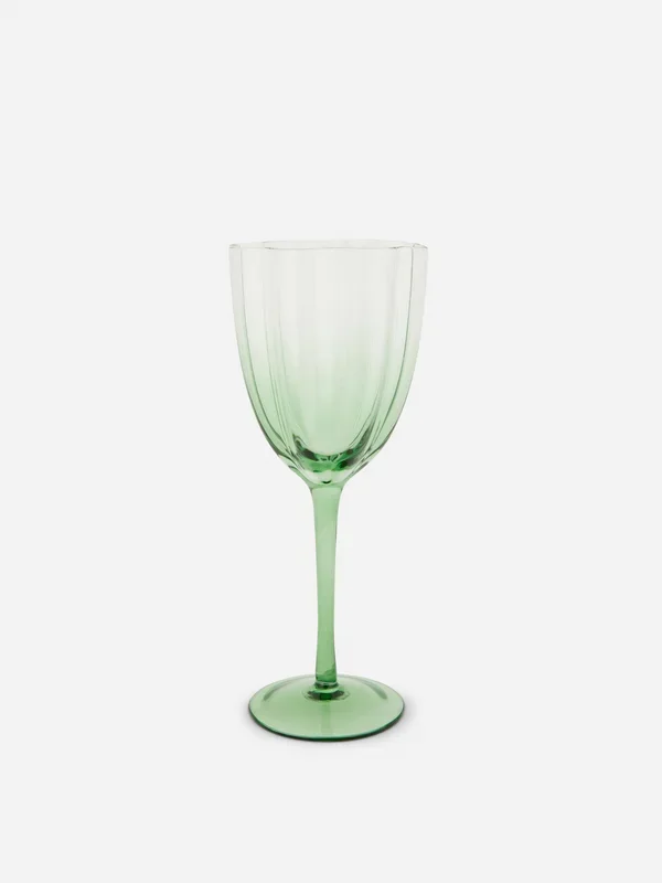 Green Scalloped Wine Glass Penneys