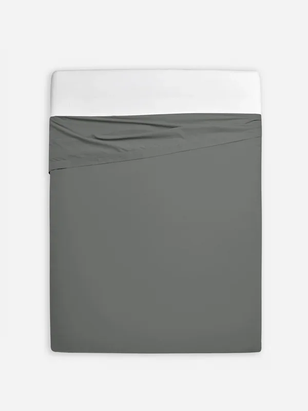 Grey Sateen King Size Flat Sheet Penneys