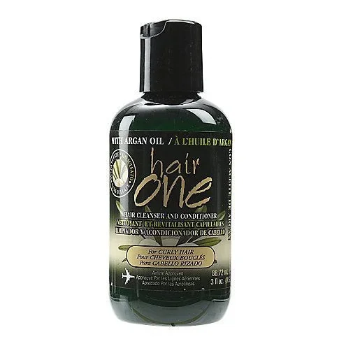 Hair One Argan Oil Hair Cleanser Conditioner For Curly Hair 3 oz.