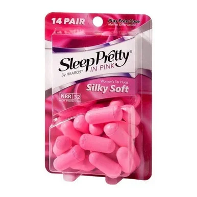 Hearos Sleep Pretty in Pink Silky Soft Ear Plugs for Womens 14 Pairs