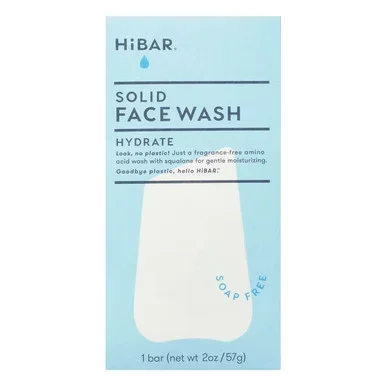 Hibar Solid Face Wash, Hydrate, 2 Oz