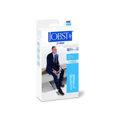 Jobst Thigh High 1520Mmhg Ribbed Medical Compression Socks For Men, Black, Small, 1 Pair