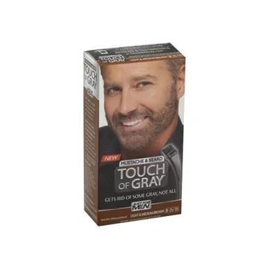 Just For Men Touch Of Gray Hair Color, Mustache & Beard Kit, Light & Medium Brown B25/35, 1 Ea