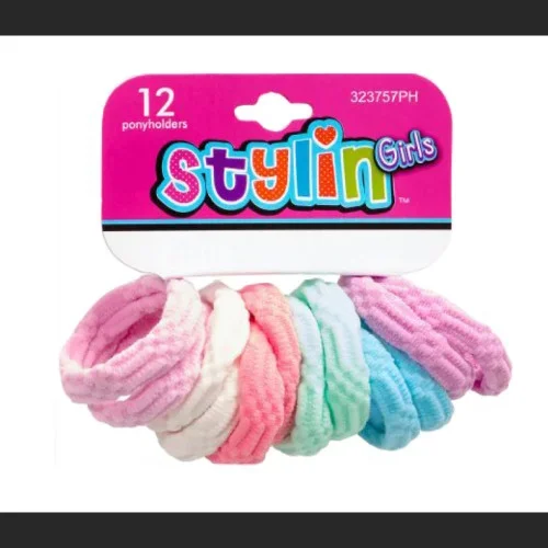 Kids 12 Pastel Ponyholders Thrifty White Health Essentials