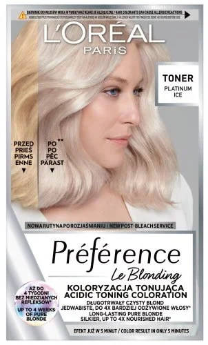 L’Oréal – Préférence – Le Blonding – Acid Toning Coloration for Blond Hair – PLATINUM ICE