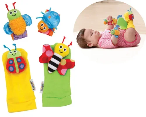 Lamaze Garden Bugs Foot Finder & Wrist Rattle Set 4 pc Thrifty White Health Essentials