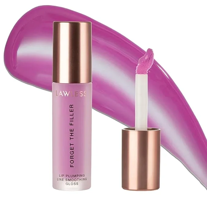 Lawless Women’s Forget The Filler Lip Plumper Line Gloss, Violet Bloom, Purple, 0.11 Fl Oz (Pack of 1)