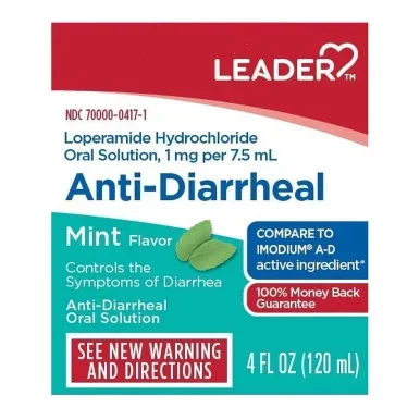 Leader AntiDiarrheal Oral Solution Mint Flavor 4 Fl Oz