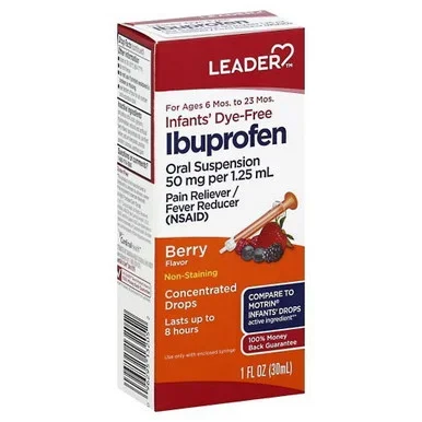 Leader Ibuprofen DyeFree Berry Flavor Concentrated Drops 1 Oz