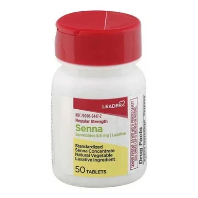 Leader Regular Strength Senna Laxative Tablets 50 Ea