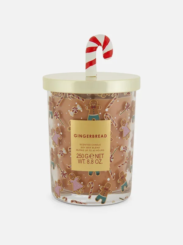 Light Brown Festive Scented Candle In Lidded Jar Penneys