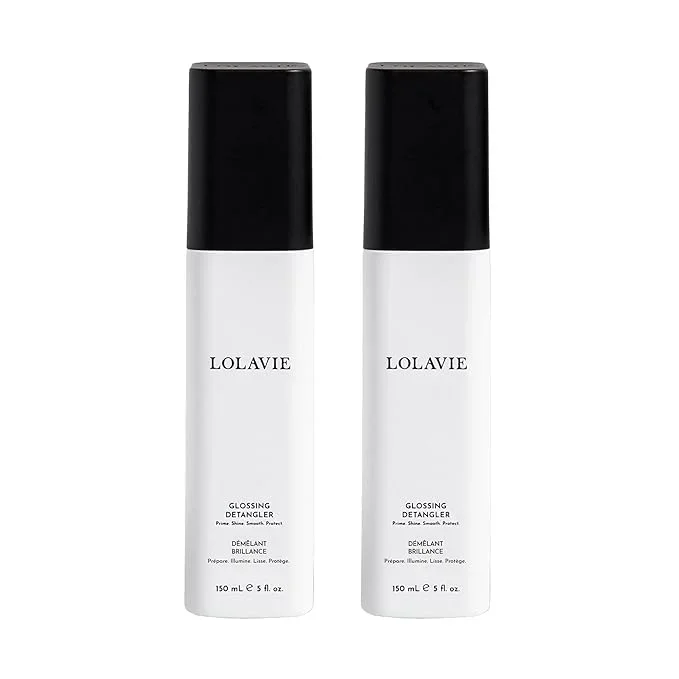 LolaVie Glossing Detangler – 5 oz, 2 Pack – Delivers 15x Softer, Smoother Hair & 99% Reduction in Flyaways – 450-Degree Heat Protectant – Color Safe – All Hair Types