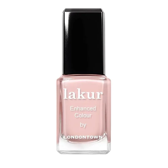 LONDONTOWN lakur Nail Polish – Chip-Resistant, Non-Toxic, Conditions & Hydrates Nails | Glossy Soft Sheer Pink, Invisible Crown, .40 fl oz