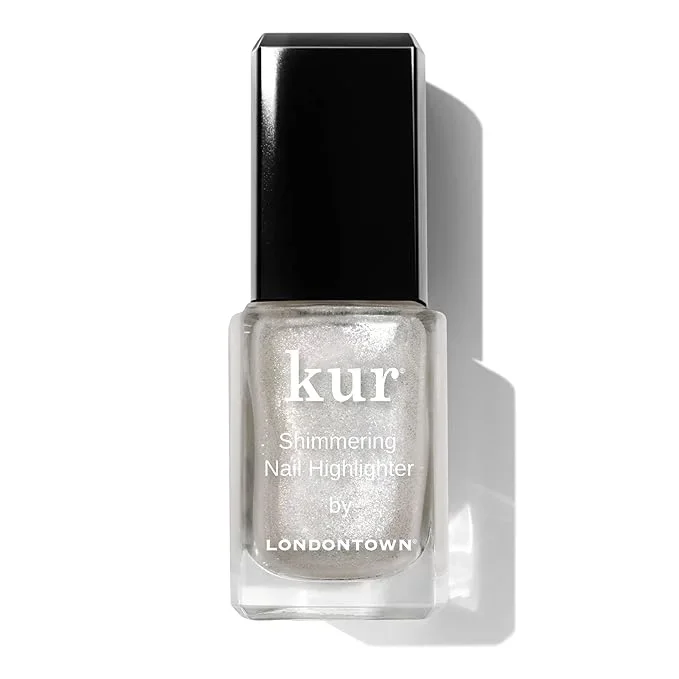 LONDONTOWN Shimmer Nail Highlighter – Multi-Dimensional Iridescent Finish Nail Polish Treatment, Vegan Cruelty Free, Soft Shimmery Multi-Tonal White, Mirror Ball – .40fl oz