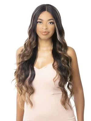 Long Loose Wave 30” Human Hair Blend Lace Front Wig Illuze Nutique