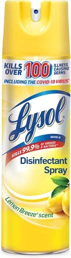 Lysol Disinfectant Spray, Sanitizing And Antibacterial Spray, For Disinfecting And Deodorizing, Lemon Breeze, 19 Fl Oz