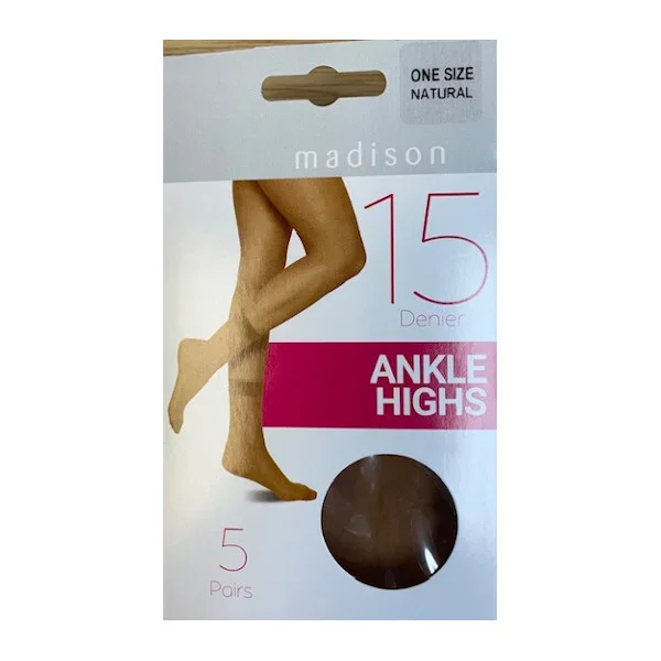Madison Ankle High 15D Natural 5Pack Household