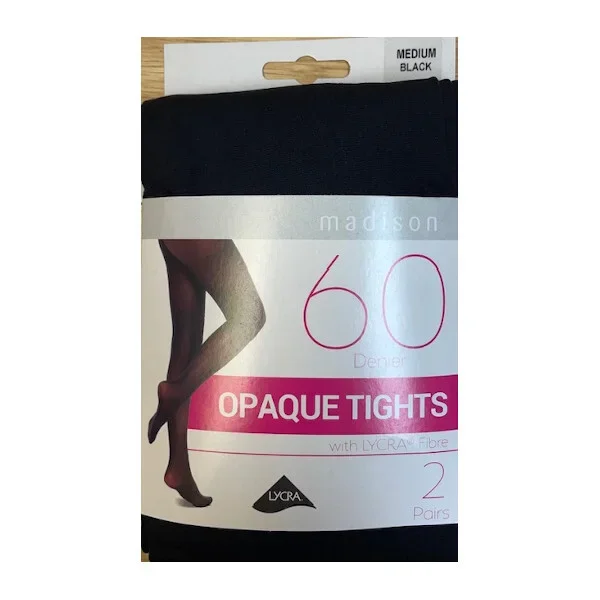 Madison Tights Opaque 60D Black 2Pack M Household