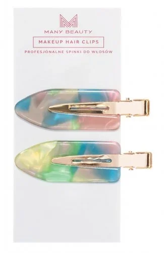MANY BEAUTY – Makeup Hair Clips – Professional hair clips – 2 pieces – Pearl Multicolor