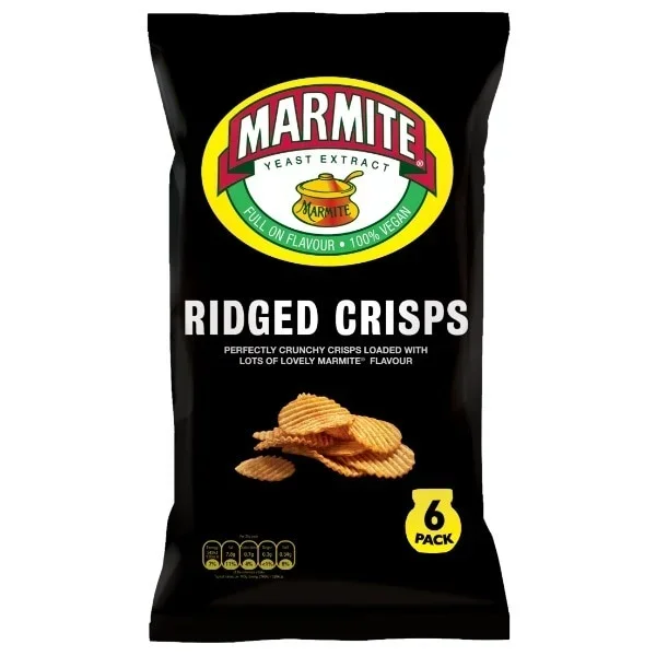 Marmite Crisps Ridge Cut 6 x 25g Food & Drink