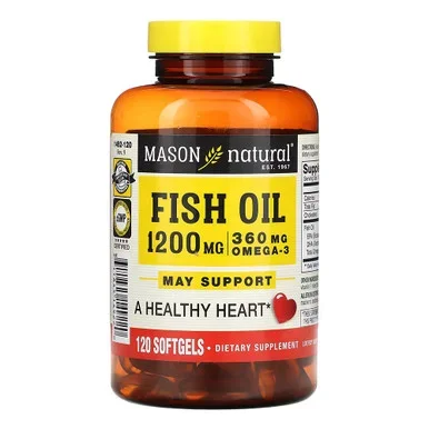 Mason Natural Fish Oil, 1,200 Mg 120 Softgels