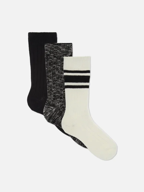 Men’s Black 3pk Crew Socks Penneys