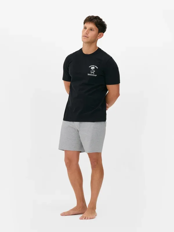Men’s Black Coffee Time Short Pyjama Set Penneys