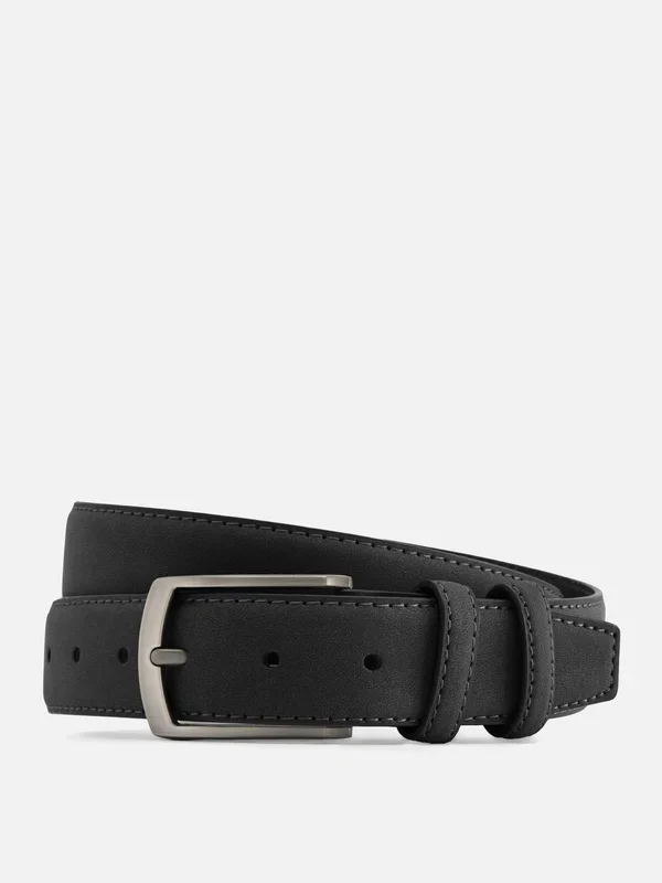 Men’s Black Faux Suede Buckle Belt Penneys