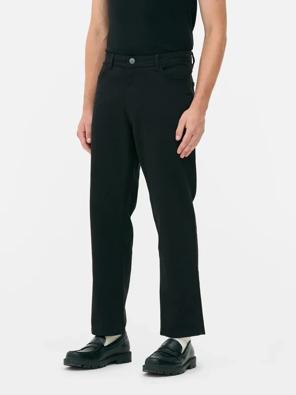 Men’s Black MidRise Straight Leg Jeans Penneys