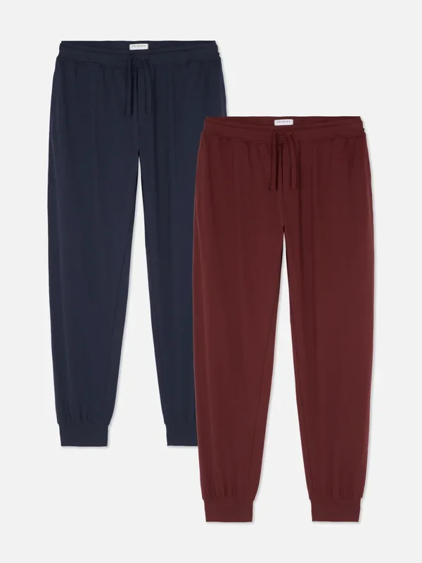Men’s Burgundy 2pk Jersey Pyjama Bottoms Penneys