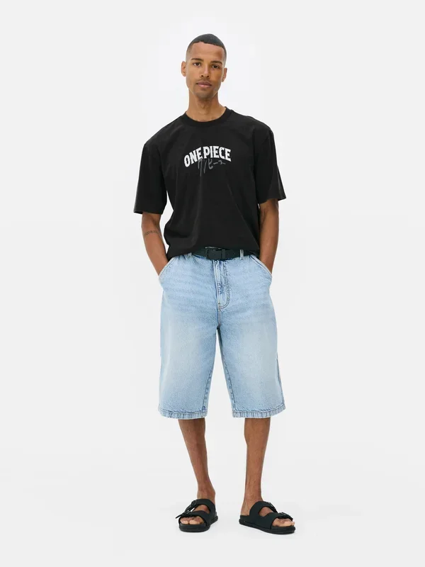 Men’s Charcoal One Piece Straw Hat Crew TShirt Penneys