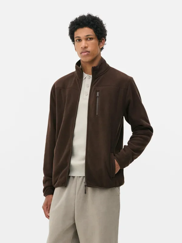 Men’s Chocolate ZipUp Fleece Jacket Penneys