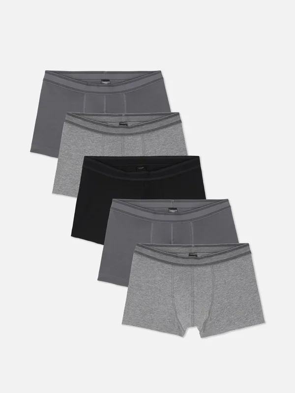 Men’s Grey 5pk Essential Hipster Trunks Penneys