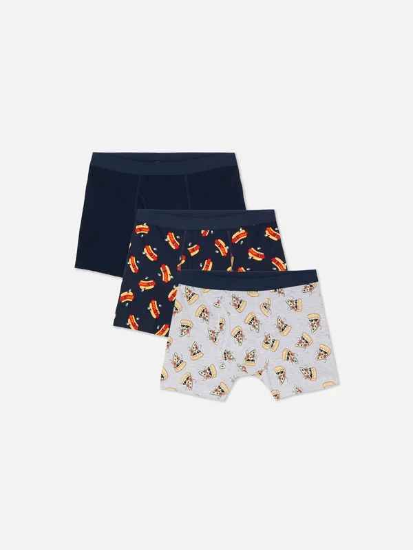 Men’s Navy 3pk Pizza and Hot Dog Trunks Penneys