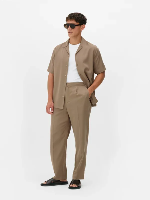 Men’s Tan Kem Pleated Trousers Penneys